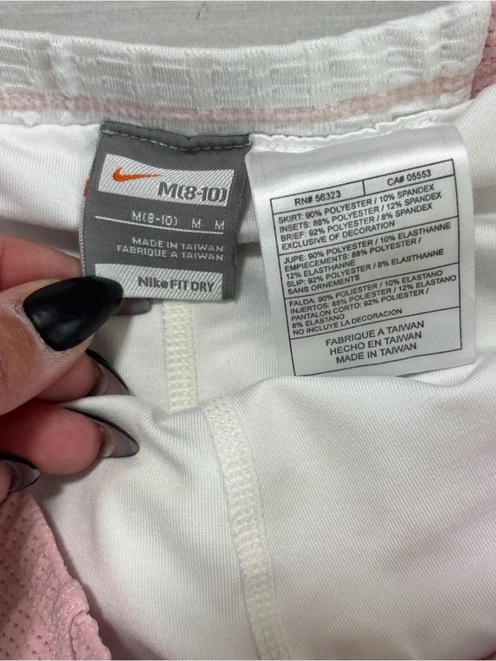 Nike Dri-FIT Pink White Tennis Skort M Y2K Preppy Tenniscore Pickleball